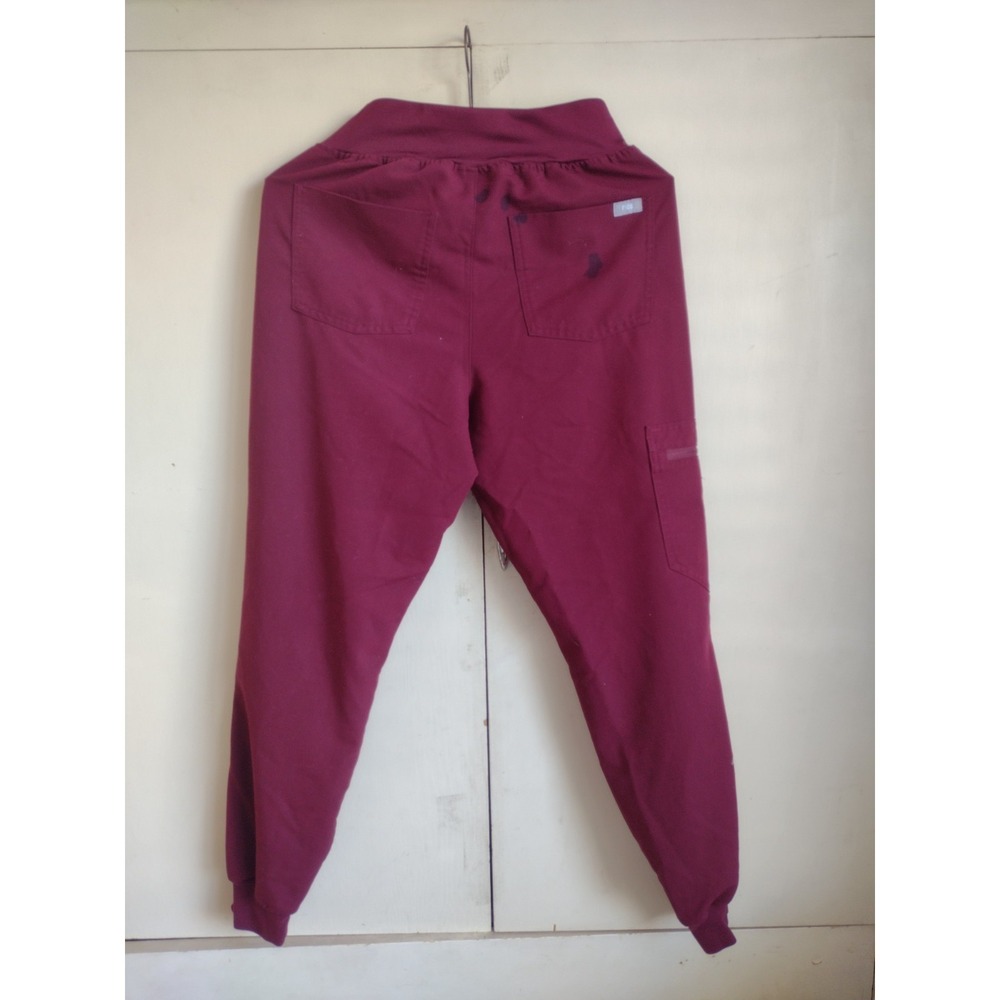 Figs XS Burgundy Drawstring Pocketed Zamora Jogger Scrub Pants *Read* Medical - Picture 2 of 8